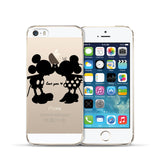 iPhone 5 5S Case Cute Mickey & Minnie Kiss Soft TPU Silicone Case for Apple iPhone 5S SE