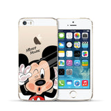 iPhone 5 5S Case Cute Mickey & Minnie Kiss Soft TPU Silicone Case for Apple iPhone 5S SE