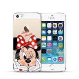 iPhone 5 5S Case Cute Mickey & Minnie Kiss Soft TPU Silicone Case for Apple iPhone 5S SE