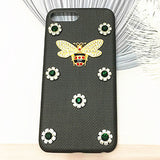 gucci bee Case For iPhone X  Bling Diamond Leather Case For iPhone 8 7 6 6s Plus