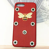 gucci bee Case For iPhone X  Bling Diamond Leather Case For iPhone 8 7 6 6s Plus