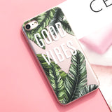 Silicone Case For iPhone 7 7Plus 6 6S 6Plus 5 5S SE Case Soft TPU Cover Flower Leaves Bird For iPhone 6S 8Plus X