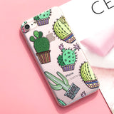 Silicone Case For iPhone 7 7Plus 6 6S 6Plus 5 5S SE Case Soft TPU Cover Flower Leaves Bird For iPhone 6S 8Plus X