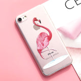 Silicone Case For iPhone 7 7Plus 6 6S 6Plus 5 5S SE Case Soft TPU Cover Flower Leaves Bird For iPhone 6S 8Plus X