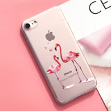 Silicone Case For iPhone 7 7Plus 6 6S 6Plus 5 5S SE Case Soft TPU Cover Flower Leaves Bird For iPhone 6S 8Plus X
