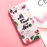 Silicone Case For iPhone 7 7Plus 6 6S 6Plus 5 5S SE Case Soft TPU Cover Flower Leaves Bird For iPhone 6S 8Plus X