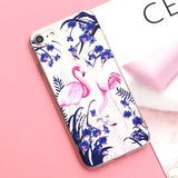 Silicone Case For iPhone 7 7Plus 6 6S 6Plus 5 5S SE Case Soft TPU Cover Flower Leaves Bird For iPhone 6S 8Plus X