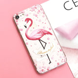 Silicone Case For iPhone 7 7Plus 6 6S 6Plus 5 5S SE Case Soft TPU Cover Flower Leaves Bird For iPhone 6S 8Plus X