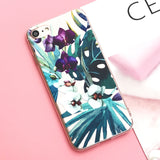 Silicone Case For iPhone 7 7Plus 6 6S 6Plus 5 5S SE Case Soft TPU Cover Flower Leaves Bird For iPhone 6S 8Plus X