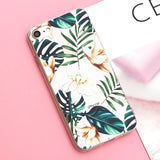 Silicone Case For iPhone 7 7Plus 6 6S 6Plus 5 5S SE Case Soft TPU Cover Flower Leaves Bird For iPhone 6S 8Plus X