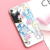 Silicone Case For iPhone 7 7Plus 6 6S 6Plus 5 5S SE Case Soft TPU Cover Flower Leaves Bird For iPhone 6S 8Plus X