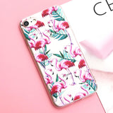 Silicone Case For iPhone 7 7Plus 6 6S 6Plus 5 5S SE Case Soft TPU Cover Flower Leaves Bird For iPhone 6S 8Plus X