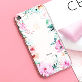 Silicone Case For iPhone 7 7Plus 6 6S 6Plus 5 5S SE Case Soft TPU Cover Flower Leaves Bird For iPhone 6S 8Plus X