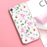 Silicone Case For iPhone 7 7Plus 6 6S 6Plus 5 5S SE Case Soft TPU Cover Flower Leaves Bird For iPhone 6S 8Plus X
