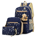 RUIPAI Girl Bag Female Handbag Purse Package with Bear's schoolbag