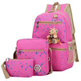 RUIPAI Girl Bag Female Handbag Purse Package with Bear's schoolbag