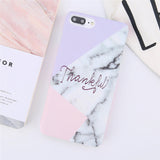 Ultra Thin Matte  Case For iPhone 8 7 Plus Marble Stone Cover For iPhone X 7 8 6 6S Plus Letter Hard Phone Back Cases