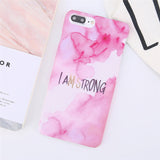 Ultra Thin Matte  Case For iPhone 8 7 Plus Marble Stone Cover For iPhone X 7 8 6 6S Plus Letter Hard Phone Back Cases