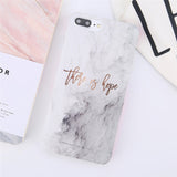 Ultra Thin Matte  Case For iPhone 8 7 Plus Marble Stone Cover For iPhone X 7 8 6 6S Plus Letter Hard Phone Back Cases