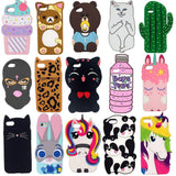 3D Cartoon pocket cat Baby bear rabbit fashionable soft silicon Phone cover For iPhone X/4 4S/5 5S/SE/5C/6/7/8/plus