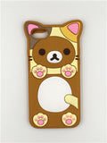 3D Cartoon pocket cat Baby bear rabbit fashionable soft silicon Phone cover For iPhone X/4 4S/5 5S/SE/5C/6/7/8/plus