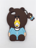 3D Cartoon pocket cat Baby bear rabbit fashionable soft silicon Phone cover For iPhone X/4 4S/5 5S/SE/5C/6/7/8/plus