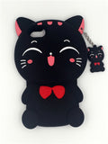 3D Cartoon pocket cat Baby bear rabbit fashionable soft silicon Phone cover For iPhone X/4 4S/5 5S/SE/5C/6/7/8/plus