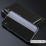 Magnetic Adsorption Case for iPhone X 8 Plus 7 6 6S + Tempered Glass Back Cover for iPhone 7 8 6 6S Plus X
