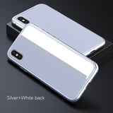 Magnetic Adsorption Case for iPhone X 8 Plus 7 6 6S + Tempered Glass Back Cover for iPhone 7 8 6 6S Plus X