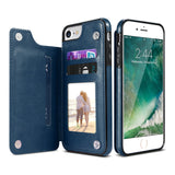 Leather Case For iPhone X 6 6s 7 8 Plus 5S SE Multi Card Holders Case Cover For iPhone 8 7 6 6s Plus X