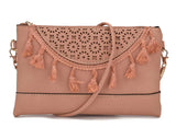 JIARUO Fringe Tassel Women Leather Crossbody bag