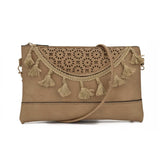 JIARUO Fringe Tassel Women Leather Crossbody bag