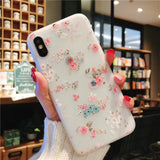 Phone Case For iPhone 7 8 Plus Rose Floral Leaves Cases Flower Silicon Protect Soft Full Cover For iPhone 6 6S 5 5S SE
