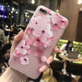 Phone Case For iPhone 7 8 Plus Rose Floral Leaves Cases Flower Silicon Protect Soft Full Cover For iPhone 6 6S 5 5S SE