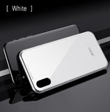 Magnetic Adsorption metal case for iphone X iphone 7 8 case luxury cover for iphone 8 7 Plus magnet tempered glass cases