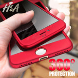 360 Full Cover Phone Case For iPhone X 8 6 6s 7 Plus 5 5s SE PC Protective Cover For iPhone 7 8 Plus