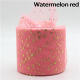 20m/lot Width 6cm Golden Star Spot Printed Glitter Tulle Mesh Roll Spool Tutu Pom Soft Squine Tulle DIY Crafts Decoration