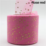 20m/lot Width 6cm Golden Star Spot Printed Glitter Tulle Mesh Roll Spool Tutu Pom Soft Squine Tulle DIY Crafts Decoration