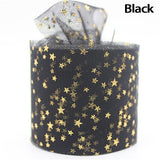 20m/lot Width 6cm Golden Star Spot Printed Glitter Tulle Mesh Roll Spool Tutu Pom Soft Squine Tulle DIY Crafts Decoration