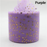 20m/lot Width 6cm Golden Star Spot Printed Glitter Tulle Mesh Roll Spool Tutu Pom Soft Squine Tulle DIY Crafts Decoration