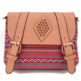 JIARUO Canvas patchwork Leather Small bag